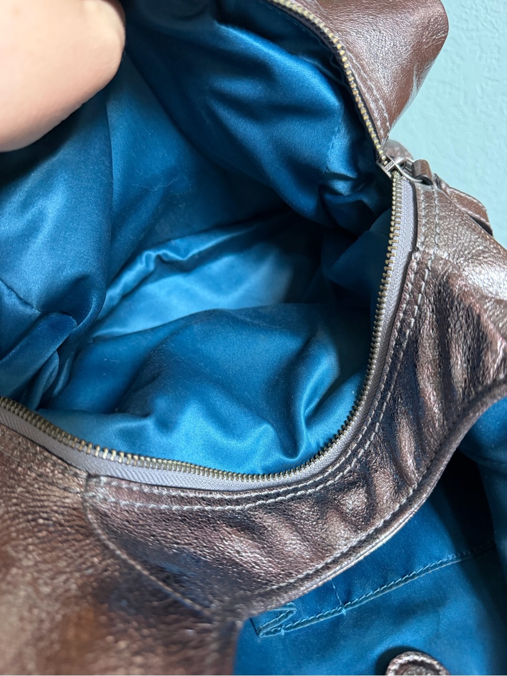 Sparkling Coach Madison Maggie Metallic Leather Hobo Bag - Picture 7 of 10